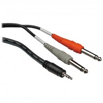 Stereo 1/8" TRS to Two Mono 1/4" TS Cable